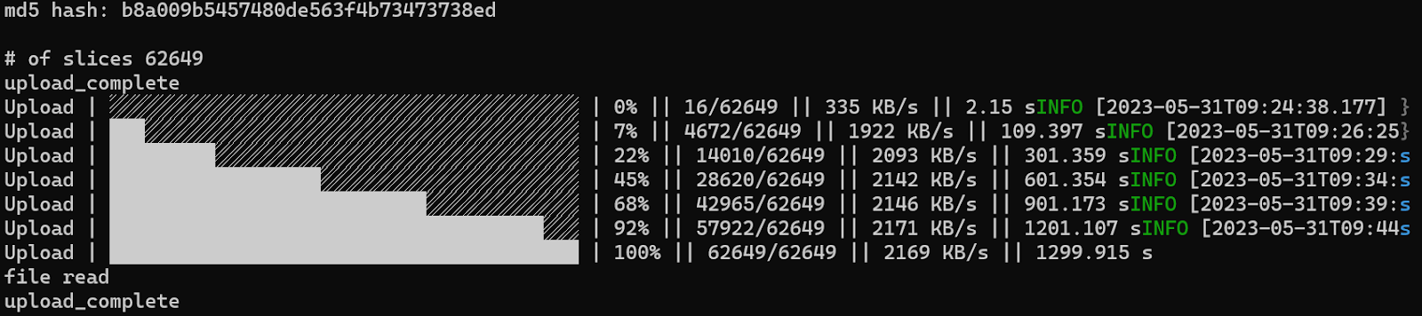 Streaming file transfer over Streamr Network